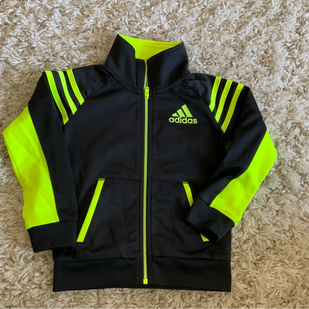 Adidas Black and Bright Yellow Track Jacket